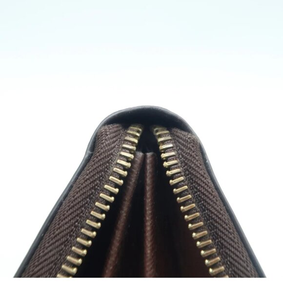 100% Authentic Louis Vuitton Zippy Brown Damier Ebene  leather Wallet - Picture 8 of 12